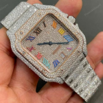 “Cartier VVS Moissanite Diamond Watch