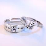 💎 Moissanite Diamond Couple Sets Silver Jewellery