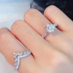 💎 Moissanite Diamond Couple Sets Silver Jewellery