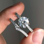 💎 Moissanite Diamond Couple Sets Silver Jewellery