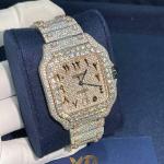 Cartier White gold arabic vvs Moissanite Diamond Watch