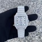 Cartier White Arabic vvs Moissanite Diamond Watch
