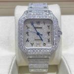 Cartier White Arabic vvs Moissanite Diamond Watch