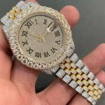 Rolex jubilee Full Iced Out VVS Bling Bling Baguette And Round Diamond watch for men