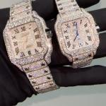 Cartier White gold arabic vvs Moissanite Diamond Watch