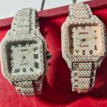 Cartier White gold Roman vvs Moissanite Diamond Watch